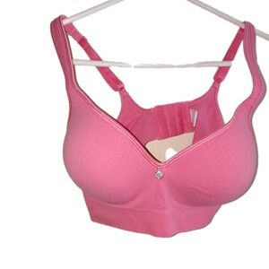 Breezies Jacquard Underwire T-Shirt‎ Bra 34A Pink Lightly Padded